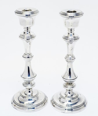 Lot 193 - A pair of Elizabeth II silver candlesticks