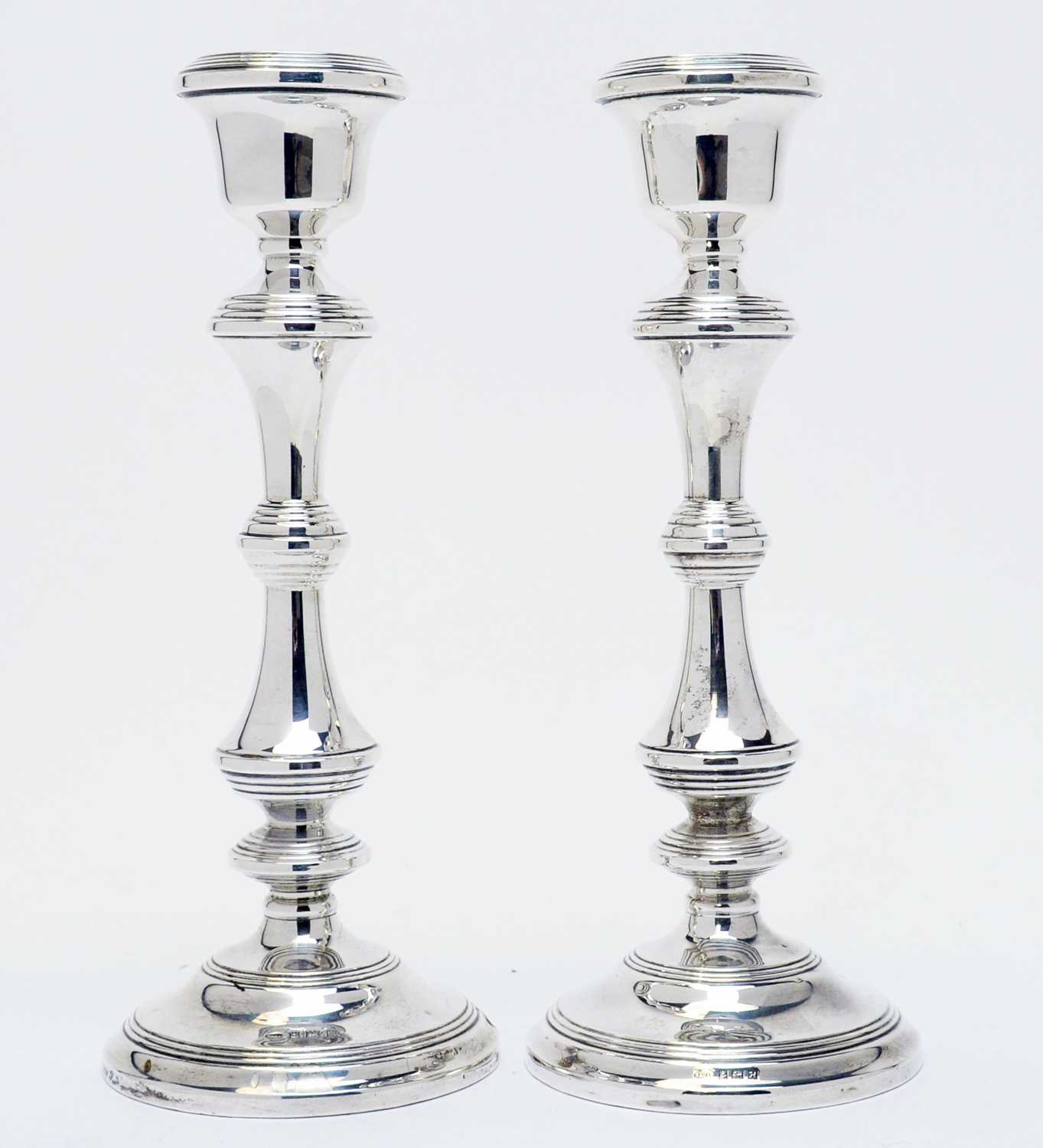 Lot 193 - A pair of Elizabeth II silver candlesticks