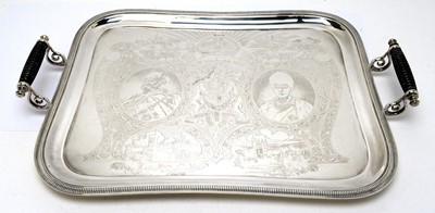 Lot 164 - An Edwardian silver royal commemorative tea tray
