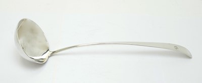 Lot 168 - A George III Scottish silver soup ladle