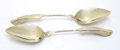 Lot 210 - A pair of Dutch silver serving spoons