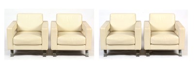 Lot 842 - Bizzarri Divani E Poltrone: four white leather armchairs