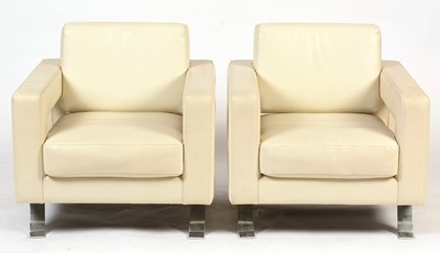 Lot 842 - Bizzarri Divani E Poltrone: four white leather armchairs