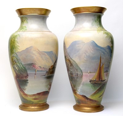 Lot 488 - Pair Staffordshire vases