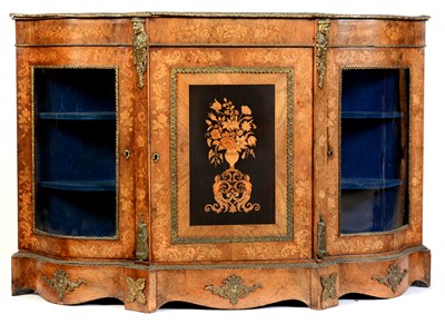Lot 612 - Victorian walnut and gilt metal mounted credenza