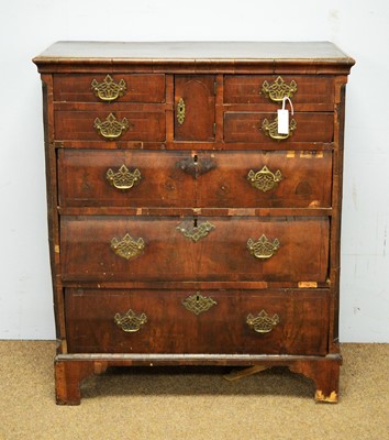 Lot 24 - An 18th Century walnut veneered chest of drawers