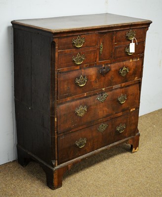Lot 24 - An 18th Century walnut veneered chest of drawers