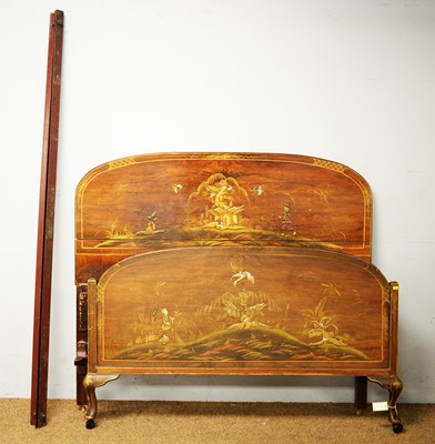Lot 17 - A late 19th Century/early 20th Century rosewood and japanned bed