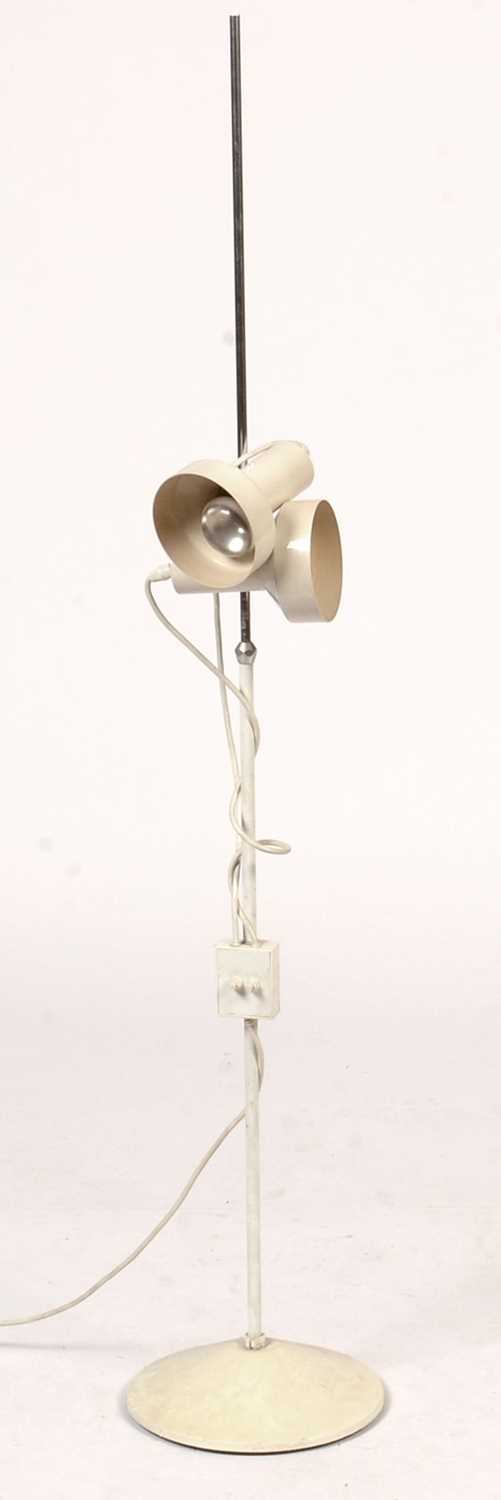 Lot 787 - A mid-20th Century white plastic and metal floor lamp