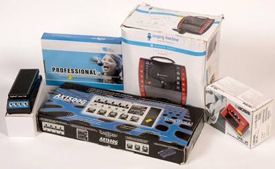 Lot 842 - Karaoke Machine, wireless microphone, AX1500G Modeller, Volume pedal, Boss VE2