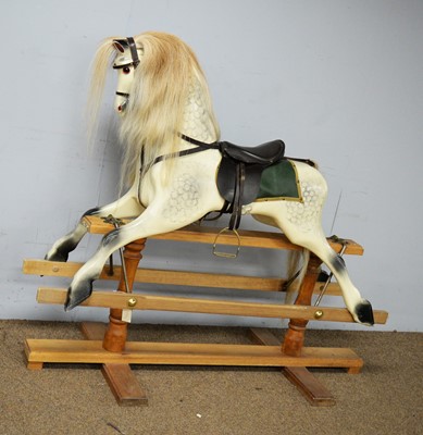Lot 11 - Contemporary dappled rocking horse by Joe McAndrew, Corbridge, 2004