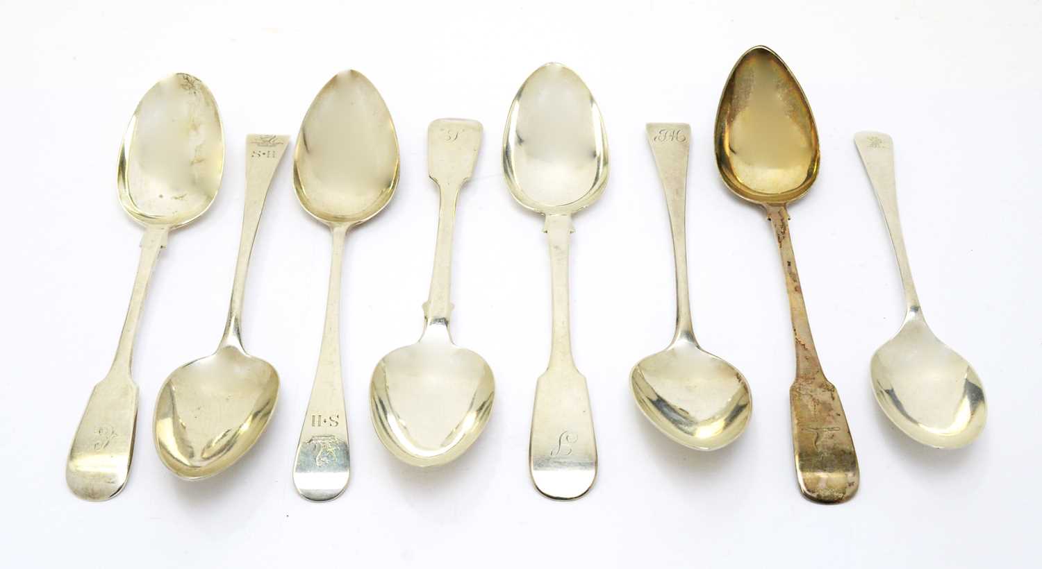 Lot 159 - Seven silver table spoons
