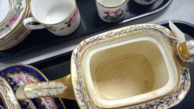 Lot 374 - 19th C teapot, stand, milk jug and sugar bowl; and other ceramics.