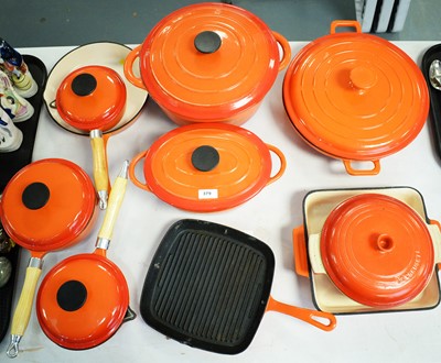 Lot 379 - Cooks Professional cast iron cooking set,...