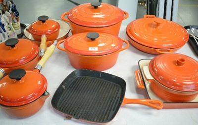 Lot 379 - Cooks Professional cast iron cooking set,...