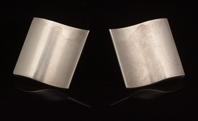 Lot 748 - Nanna Ditzel for Georg Jensen: pair of sterling silver surf pattern earrings