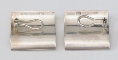 Lot 748 - Nanna Ditzel for Georg Jensen: pair of sterling silver surf pattern earrings