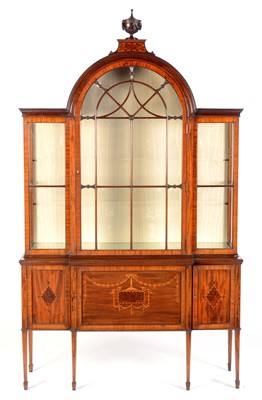 Lot 680 - Edwardian mahogany and inlaid display cabinet