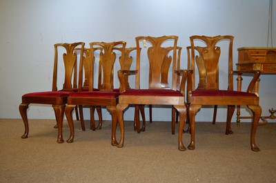 Lot 46 - Set of eight George I style mahogany dining chairs.