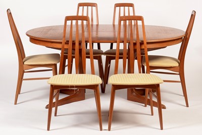 Lot 814 - Niels Koefoed for Koefoed Hornslet: Extending dining table; and set of six Eva chairs