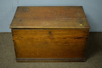 Lot 92 - Early 20th C pine chest.