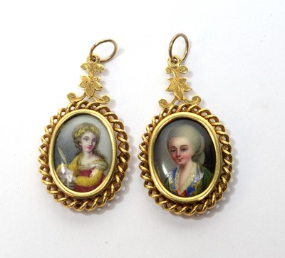 Lot 44 - A pair of 19th Century portrait pendants
