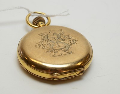 Lot 240 - Gold cased pocket watch