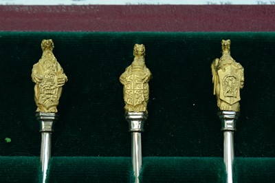 Lot 195 - An Elizabeth II silver ‘The Queen’s Beasts’ spoon set