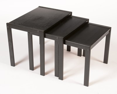 Lot 846 - Bent Silberg Møbler: a nest of three Danish ebonised occasional tables
