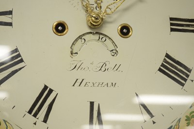 Lot 71 - Thomas Bell, Hexham: 19th C oak longcase clock.