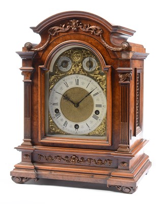 Lot 550 - A 19th Century German walnut bracket clock