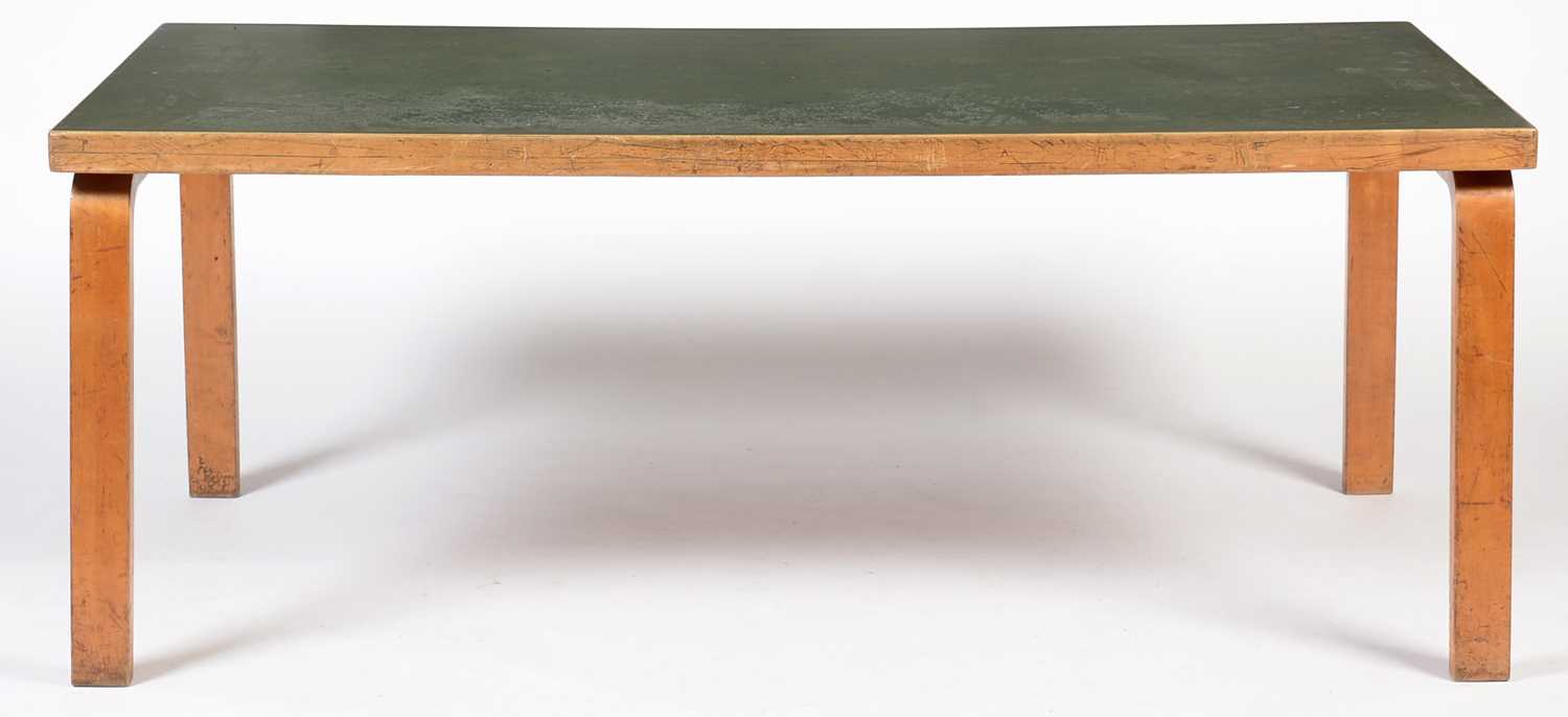 Lot 74 - Alvar Aalto for Finmar Ltd, a birch and plywood dining table