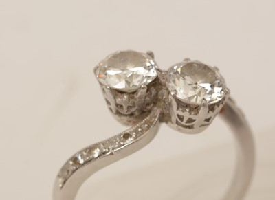 Lot 29 - A two stone diamond ring