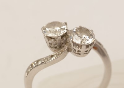 Lot 29 - A two stone diamond ring