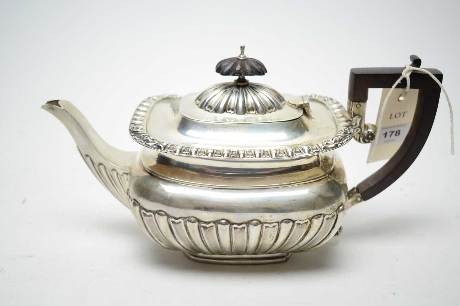 Lot 178 - A silver teapot
