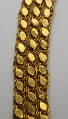 Lot 206 - A yellow metal bracelet.