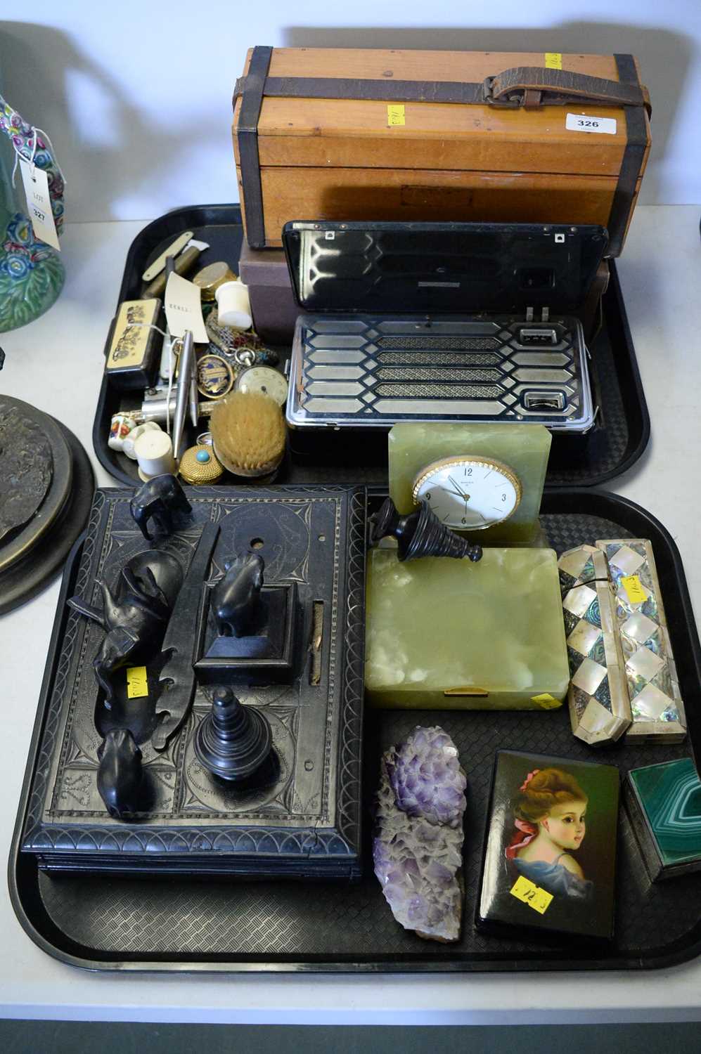 Lot 326 - A selection of desk and dressing table accessories.