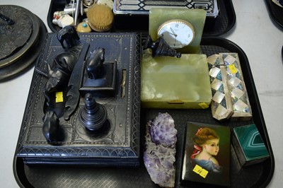 Lot 326 - A selection of desk and dressing table accessories.