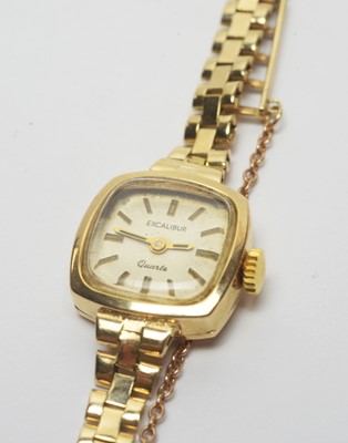 Lot 194 - A gold cocktail watch by Excaliber.