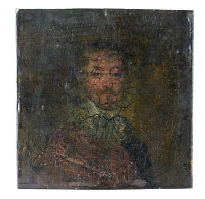 Lot 299 - An oil portrait of Charles I and a lithograph