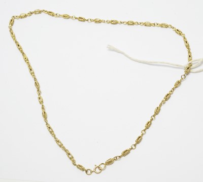 Lot 211 - A 9ct yellow gold fancy link chain necklace