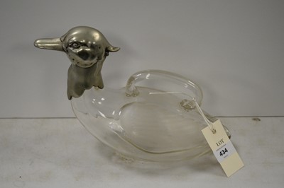 Lot 434 - A W.M.F. decanter formed as a duck.