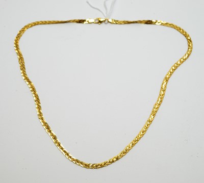 Lot 254 - An 18ct. yellow gold twist link chain necklace.