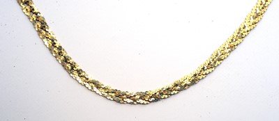 Lot 254 - An 18ct. yellow gold twist link chain necklace.