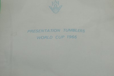 Lot 504 - A selection of football programmes and a set of World Cup 1966 presentation tumblers