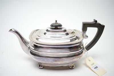 Lot 180 - 20th century silver tea pot.