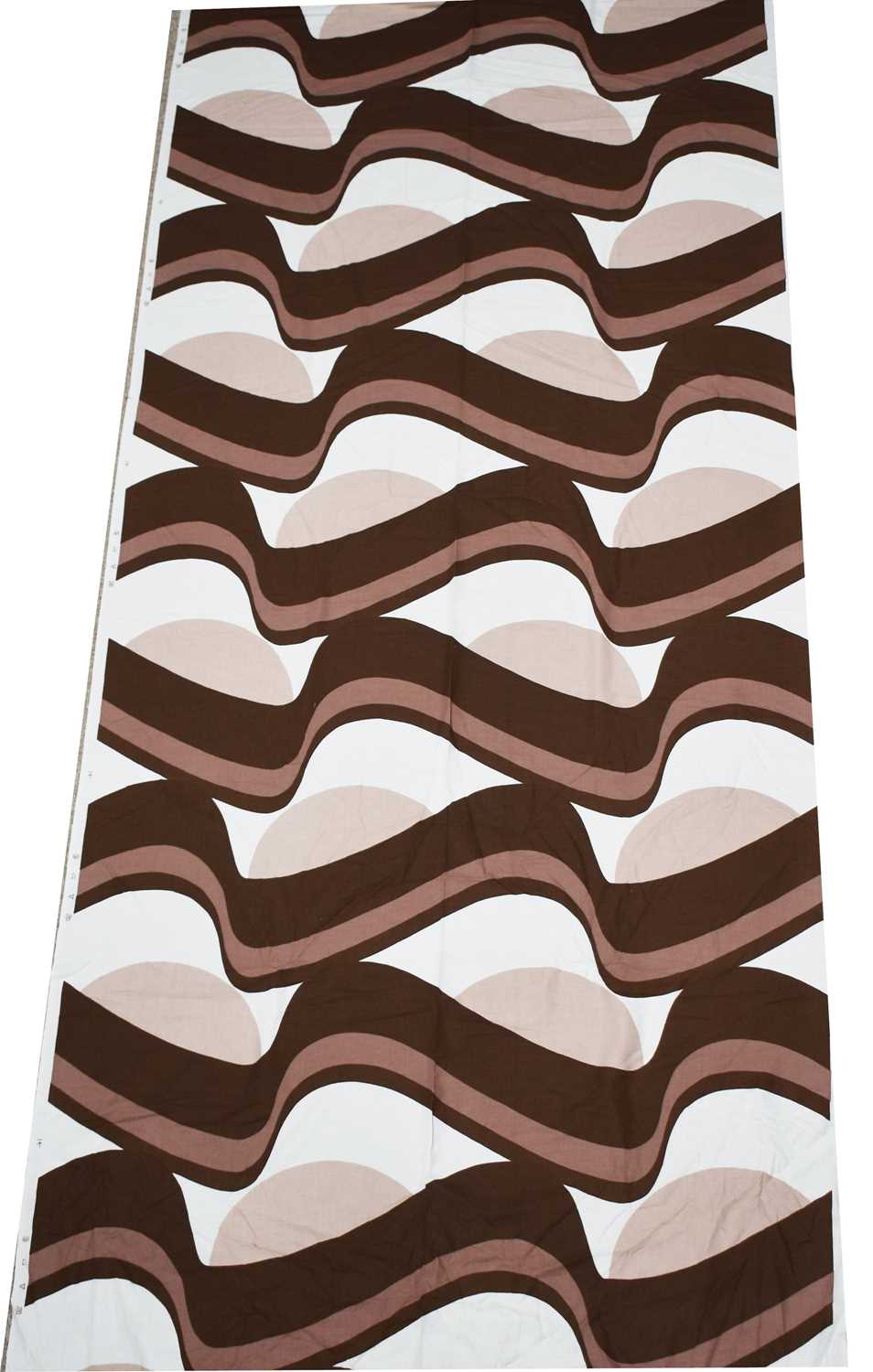 Lot 1021 - Vintage Fabric: a roll of brown & white swirl printed fabric
