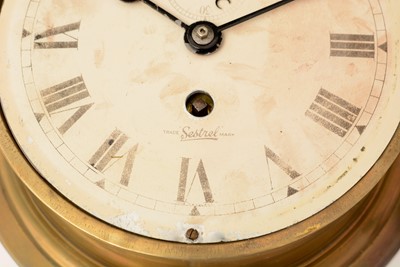 Lot 1201 - A Sestral brass cased ships clock