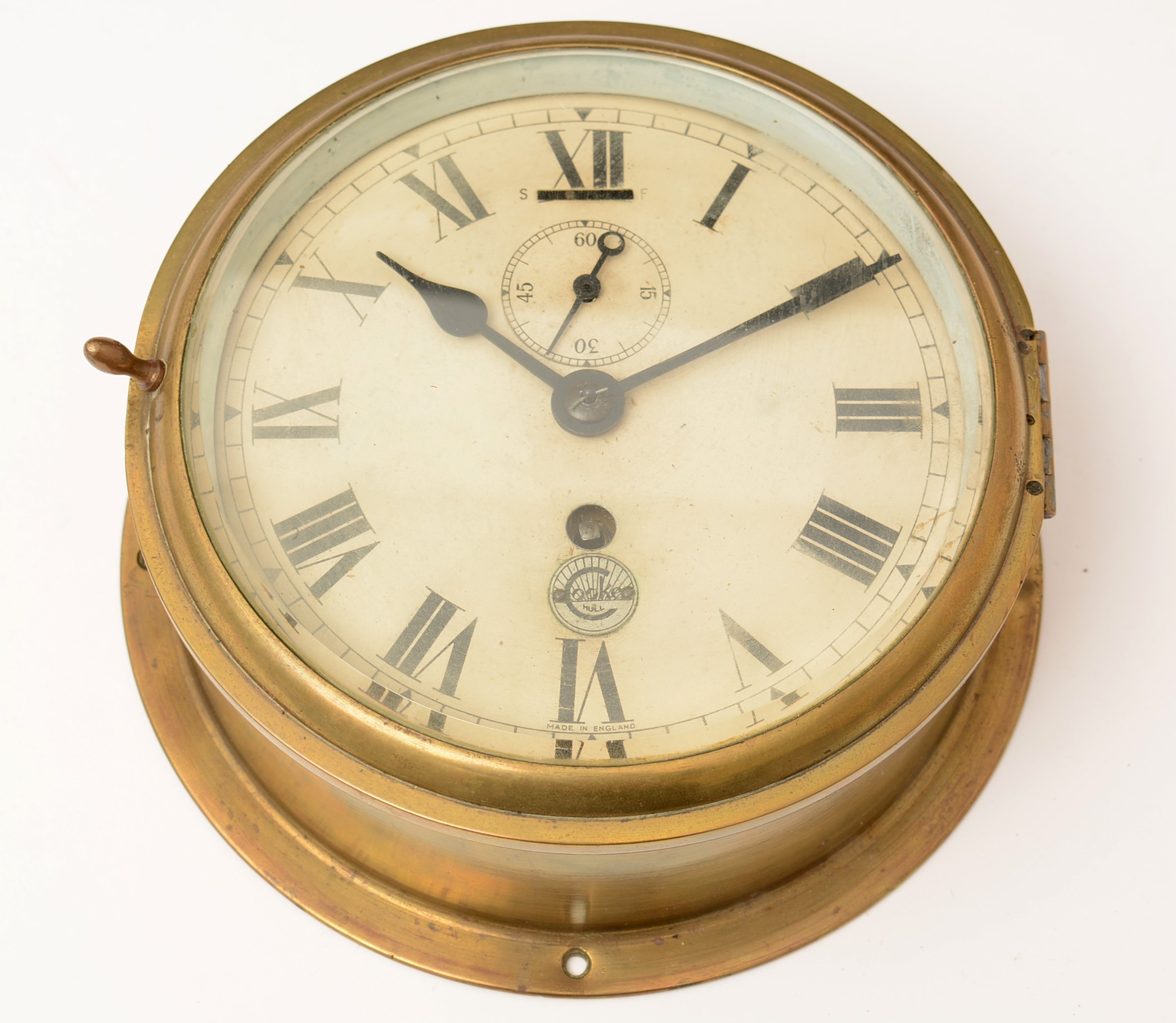 Antique Brass Ships Clock