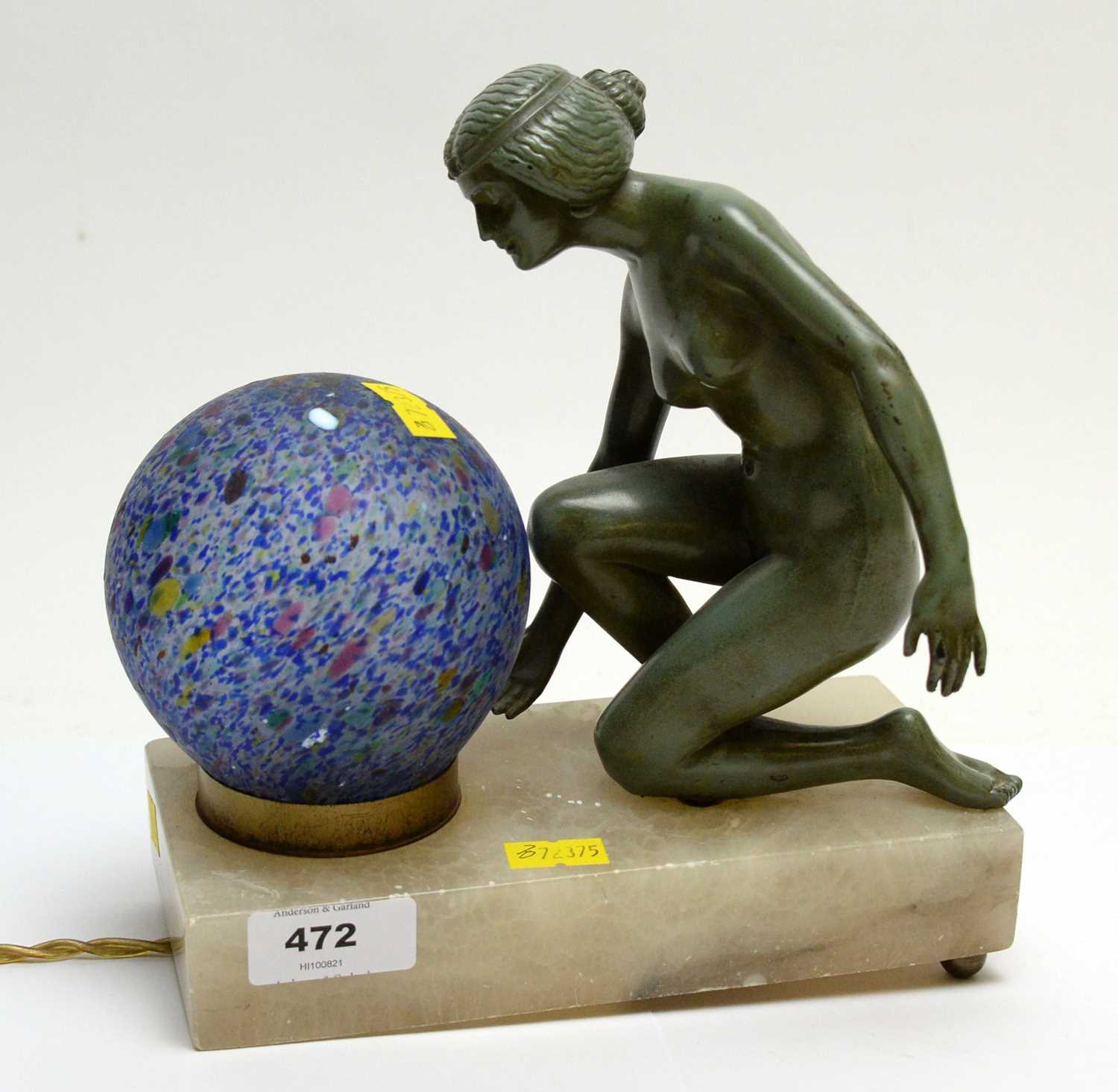 Lot 472 - A figural art deco table lamp